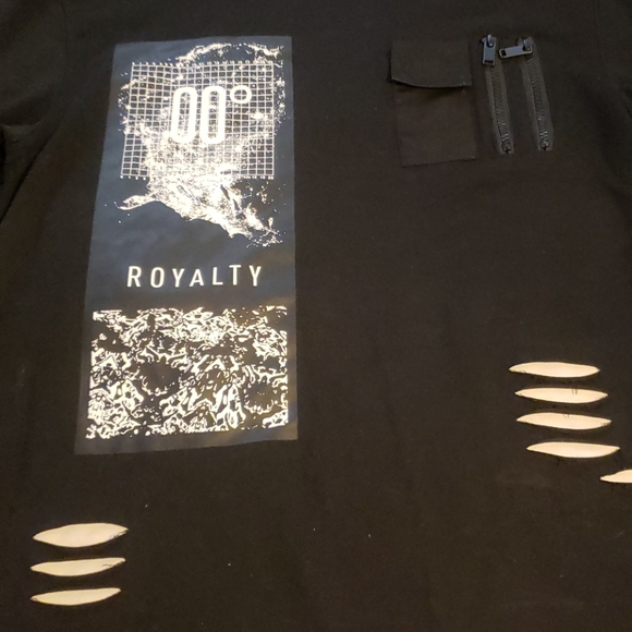 CARBON BRAND black distressed long t-shirt - Picture 2 of 5